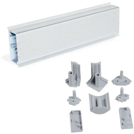 Emuca Copete rectangular para cocina, con accesorios para instalación, 4,7 m, plástico, anodizado satinado.