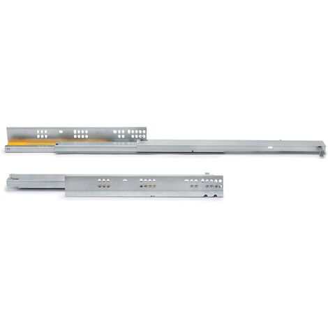 Emuca – Coulisses pour tiroirs 3120405 – Acier zingué argent – Fermeture amortie – Profondeur 450mm – Extraction totale silencieuse