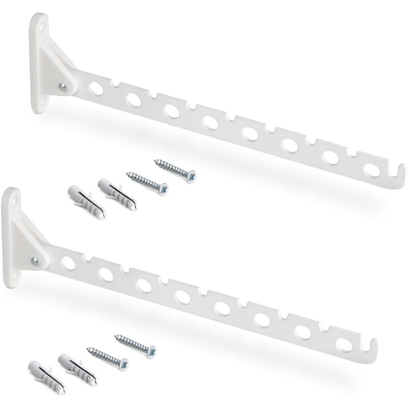 Emuca - Lot de 2 cintres pour armoire Jagmet, Acier, Peint en blanc