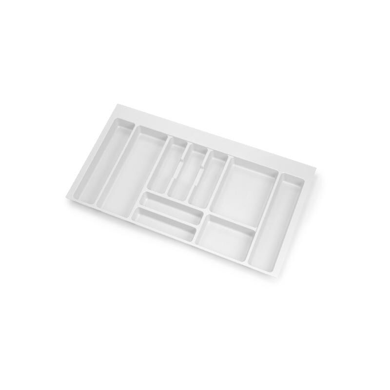 

Cubertero Optima para cajón de cocina Vertex/Concept 500, módulo 900 mm, Tablero: 16mm, Plástico, blanco