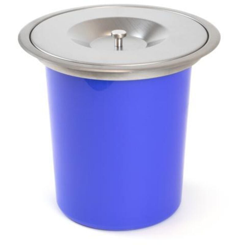 

EMUCA cubo de basura empotrable recycle para encimera de cocina, 6 litros, acero inoxidable, acero inoxidable y plástico