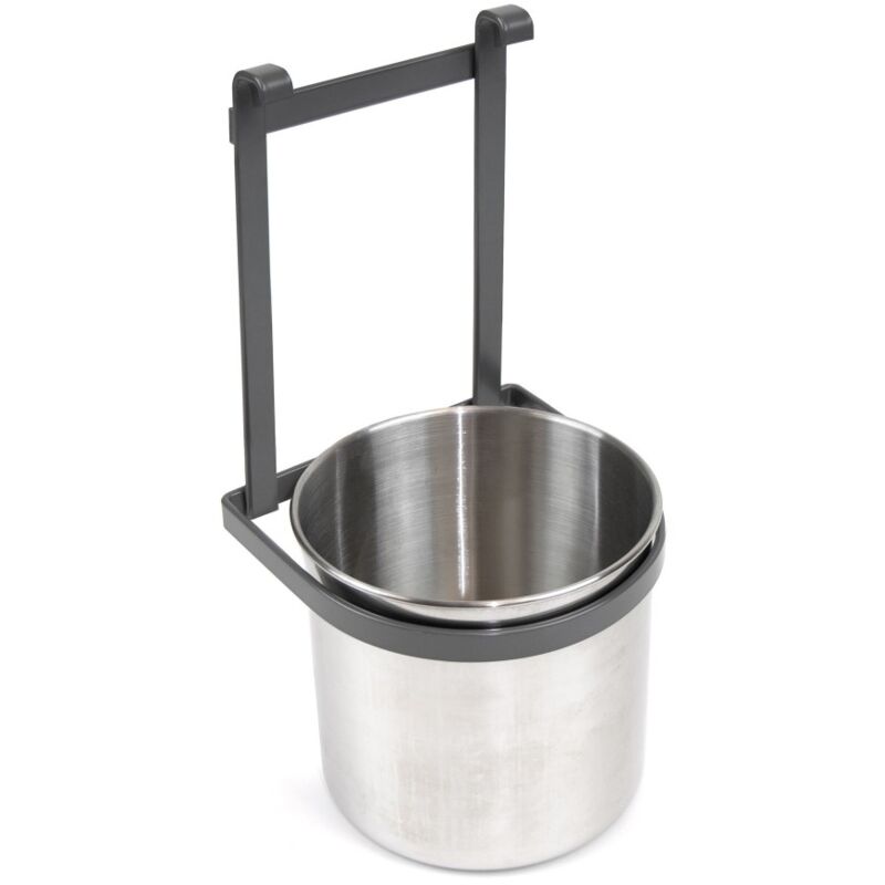 

Portacubiertos de cocina, con cubo cromado, para colgar, acero, gris antracita.