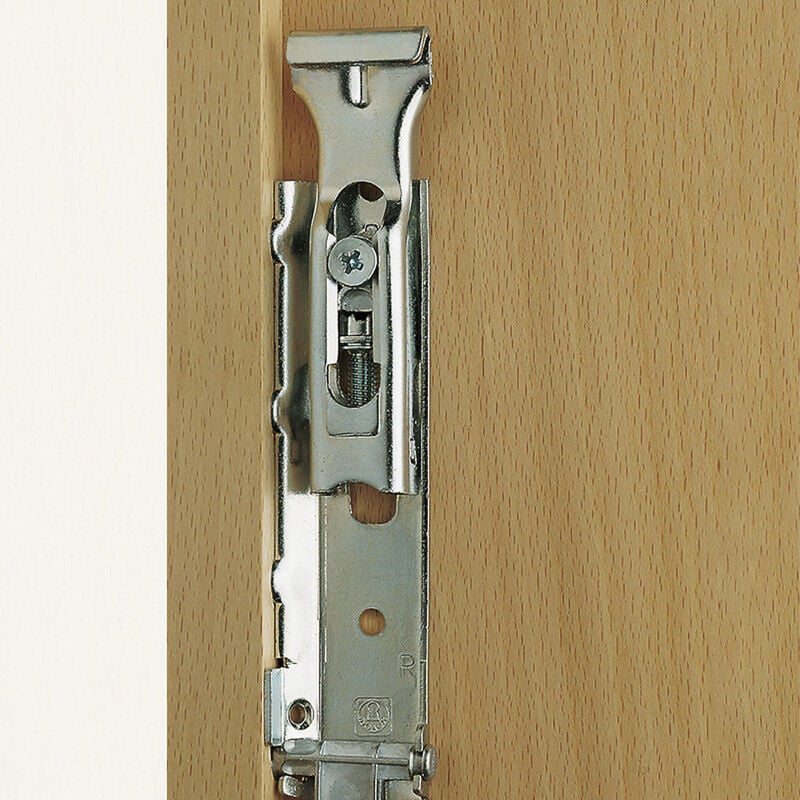 Emuca - 4030605 Lot de 5 kits de ferrure de suspension invisible pour modules hauts Levelup1 avec pletine, Acier, Zingué