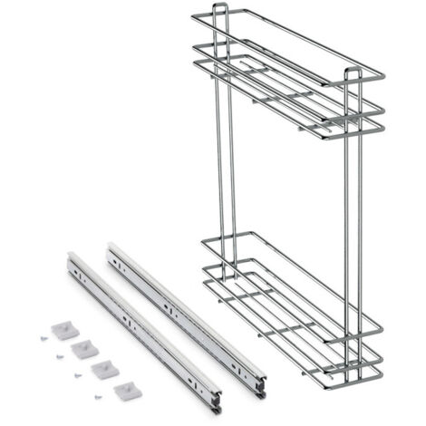 Emuca Flaschenregal SupraMax, ausziehbar, Modul 150mm, Stahl, Verchromt