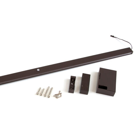 Emuca Garderobenstange mit LED-Licht Castor, mit abnehmbare Batterie und Bewegungssensor, L558mm, Kunststoff und Aluminium, Mokka metallic
