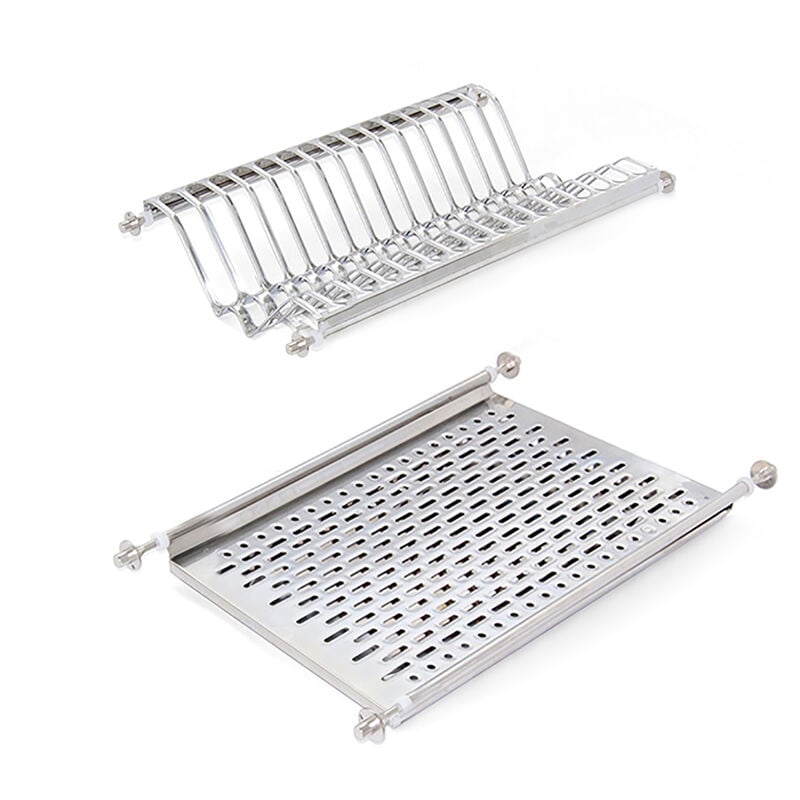 Egouttoir porte-assiette pour meuble haut, module 450mm, acier inoxydable - Emuca