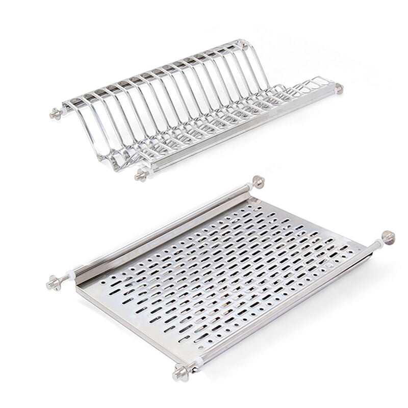 Egouttoir porte-assiette pour meuble haut, module 500mm, Acier inoxydable - Emuca