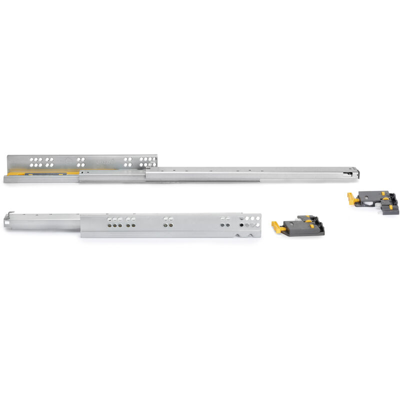 

Guías Silver para cajones de extracción total con cierre suave y enganche, 340, Cincado, Acero - Cincado - Emuca