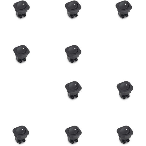 Emuca Interruttore da incasso D21x21, Plastica nera, Tecnoplastica