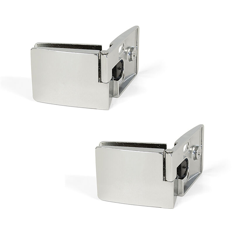 Emuca - Jeu de charnières pour portes en verre, centrales, épaisseur 4-5mm, Zamak, Chromé brillant