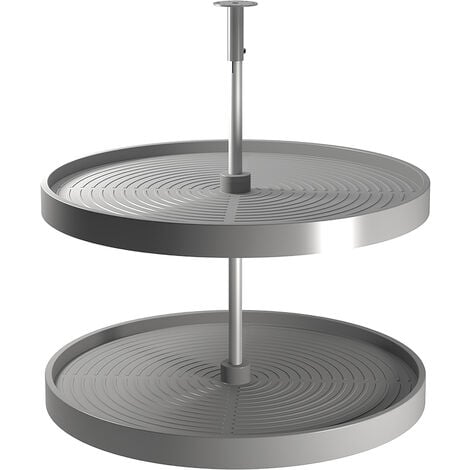 Emuca Jeu de plateaux circulaires Shelvo pour meuble de cuisine, pour module de 800 mm, plastique et aluminium, Gris