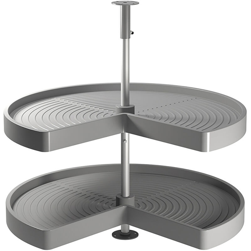 

juego bandejas giratorias mueble de cocina, 270º , módulo 900 mm, Plástico y aluminio, Gris - Plástico gris - Emuca