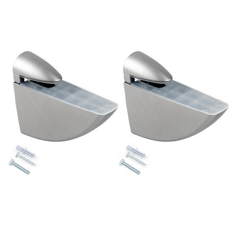 Emuca Juego de soportes para estante de madera o cristal Aguila, Plástico y Zamak, Pintado aluminio