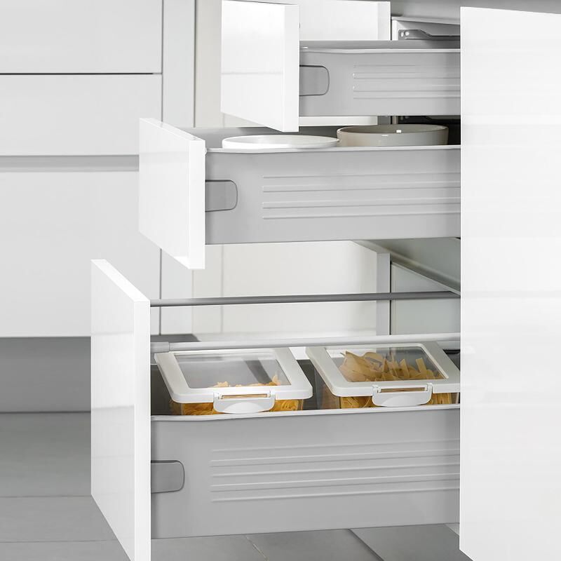 

Kit cajón de cocina Ultrabox, altura 150 mm, prof. 450 mm, Acero, Gris metalizado