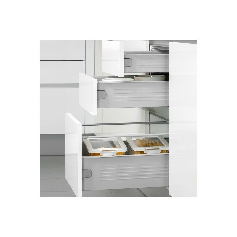 

Kit cajón de cocina Ultrabox, altura 86 mm, prof. 450 mm, Acero, Gris metalizado