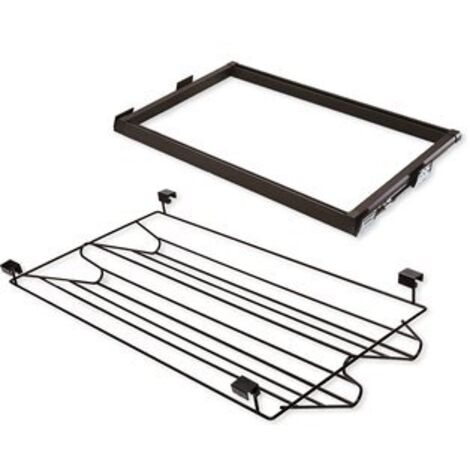 Emuca – Kit de rangement chaussures en métal pour armoires – Module 600mm – Acier et aluminium – Couleur moka – Fermeture souple réglable