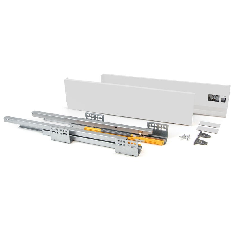Tiroir extérieur Concept 30kg hauteur 138mm, profondeur 300mm, Acier, Peint en blanc - Emuca