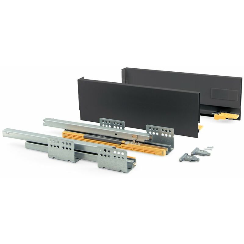 Kit de tiroir Concept hauteur 138 mm et profondeur 400 mm finition gris anthracite - Emuca