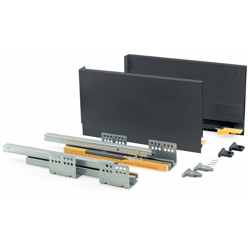 Kit de tiroir Concept hauteur 185 mm et profondeur 400 mm finition gris anthracite - Emuca