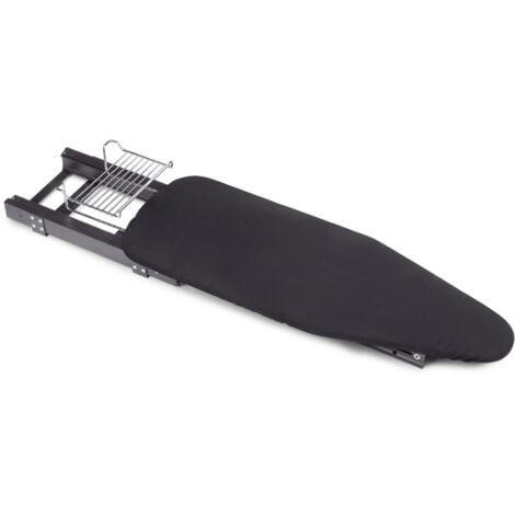 Emuca Klappbares Bügelbrett und ausziehbares Bügelbrett für Möbel. Modell: Bügeleisen Alu, Aluminium, Anthrazitgrau