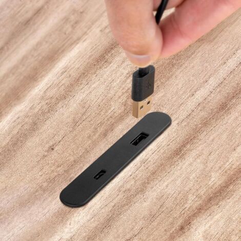 Emuca Linky cargador USB negro compacto y rápido