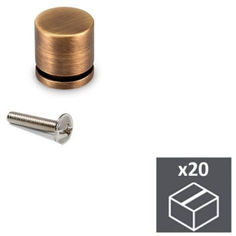 Emuca Lot de 20 boutons pour meubles Varadero, diamètre 25mm, Zamak, Or ancien - talla