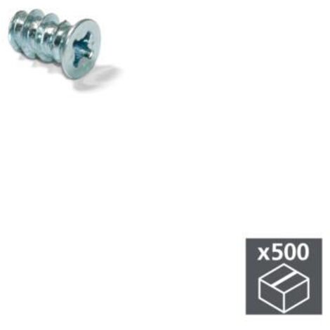Emuca – Lot de 500 vis Pozidrive tête plate 6,2mm – Acier zingué résistant à la corrosion – Longueur 13mm pour assemblage meubles
