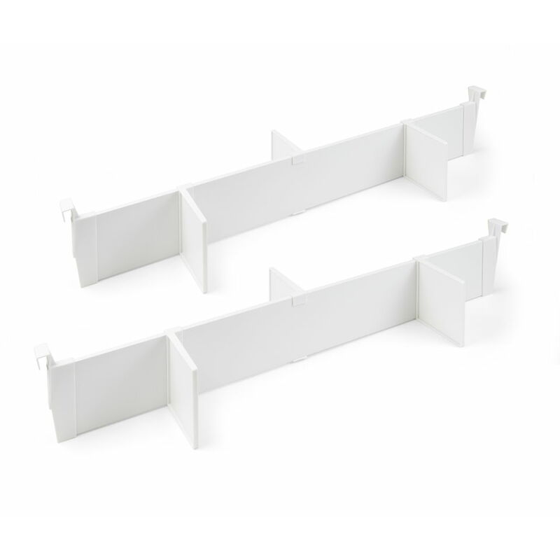 Emuca - 3184112 Lot de séparateurs pour l intérieur des tiroirs Vertex Concept, 900, Peint en blanc, Aluminium et Plastique.