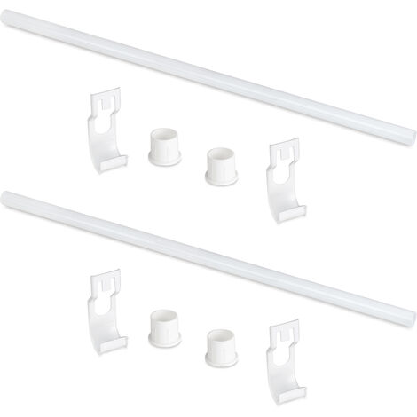 Emuca Lote de 2 barras para armario y accesorios Jagmet, longitud 815mm, Acero, Pintado blanco