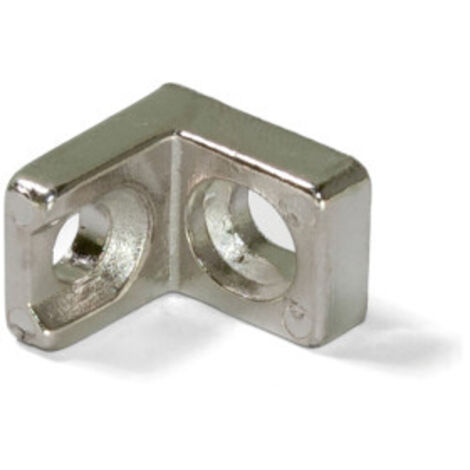 Emuca – Lot de 50 équerres d'assemblage 20,5x20,7mm – Zamak nickelé – 2 trous fraisés pour assemblages à angle droit – Fixations solides