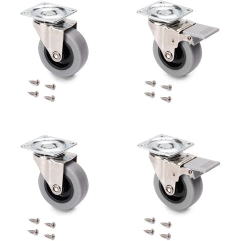 Ruota Girevole Blickle In Acciaio Inox &Oslash; 100mm - Con Attacco A Foro Passante