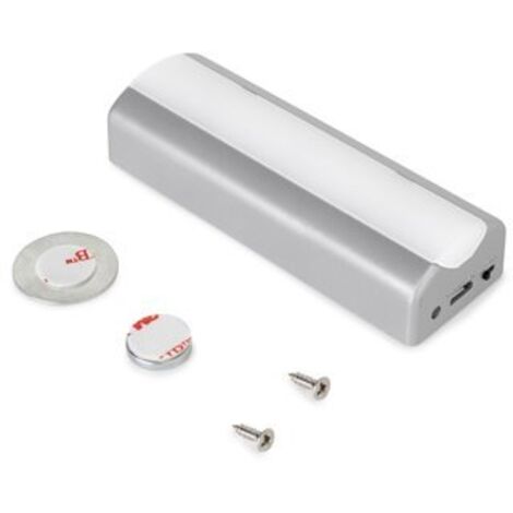 Emuca Luminaire à LED Rigel rechargeable par USB pour l&aposintérieur des tiroirs avec capteur de vibrations, Plastique, 1 W - talla
