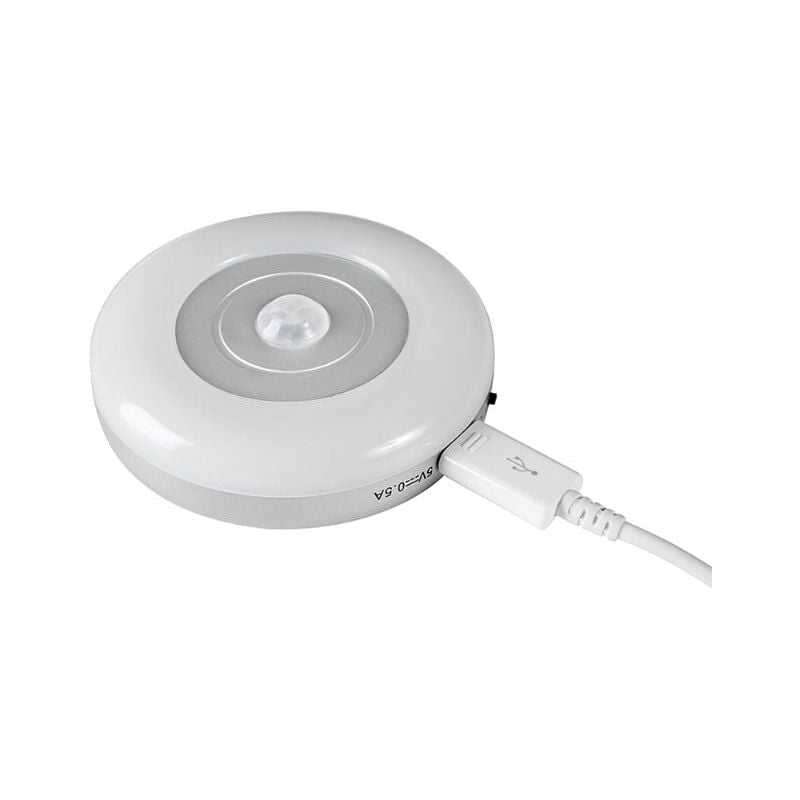 Emuca - Luminaire led rechargeable par usb avec détecteur de mouvement rond - silumen