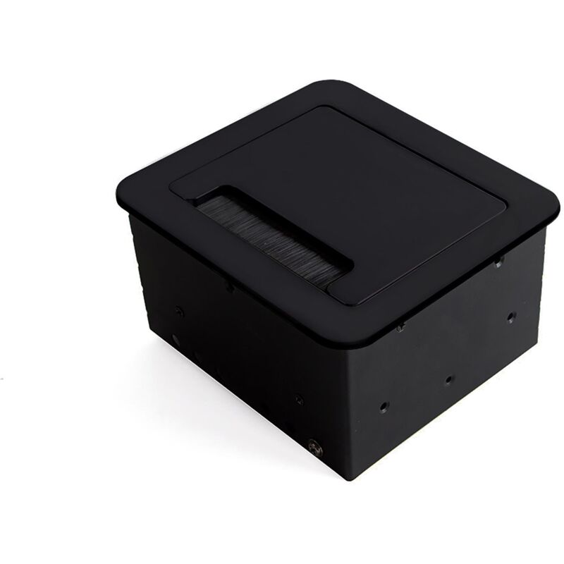 Desktop Multi-connector Atom 14, 130x115mm, 1 Schuko-stecker, 2 Usb Typ A, 1 Hdmi, Stahl Und Kunststoff Und Aluminium, Schwarz Lackiert - Emuca