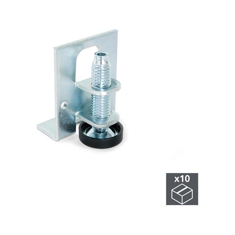 

Nivelador para mueble, regulación interior, M10, altura 46 mm, Acero y plástico, 10 ud.