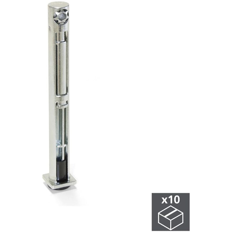 

Nivelador para mueble, regulación lateral, D. 12 mm, altura 76 mm, Acero y zamak, 10 ud.