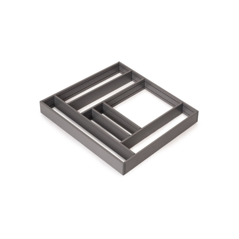 Emuca - 3022035 Organisateur de tiroirs Alumount 600x500, Aluminium, Gris antracite