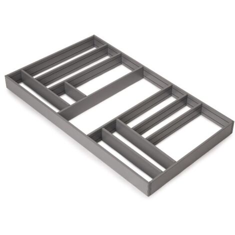 emuca organizador para cajón alumount 900x500, aluminio, gris antracita