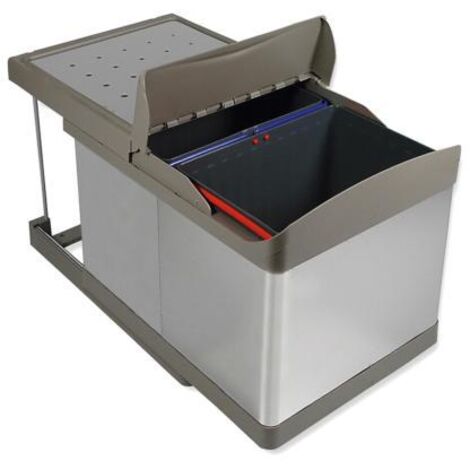 EMUCA Papelera automática 2 x 16 L - Acero inoxidable