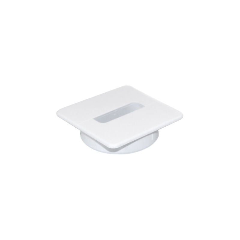 Emuca - 3920415 Passe câble de table Plastwin, Plastique blanc, Plastique.