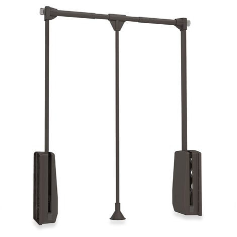 Emuca Penderie rabattable pour armoire Hang, 830 - 1150, Peint en moka, Acier et Plastique.