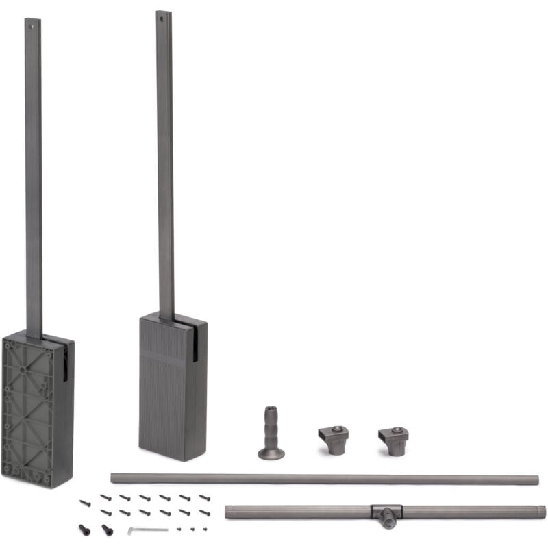 Emuca - Penderie rabattable pour armoire Sway, 600 - 830mm, Acier, Aluminium et Plastique, Peint en titane