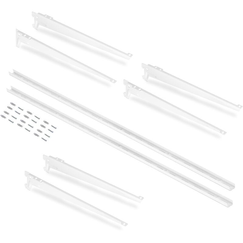

Perfiles de fijación a pared y soportes para estante Jagmet, 380, Pintado blanco, Acero - Pintado blanco - Emuca