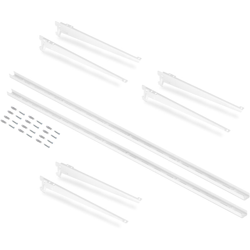

Perfiles de fijación a pared y soportes para estante Jagmet, 280, Pintado blanco, Acero - Pintado blanco - Emuca