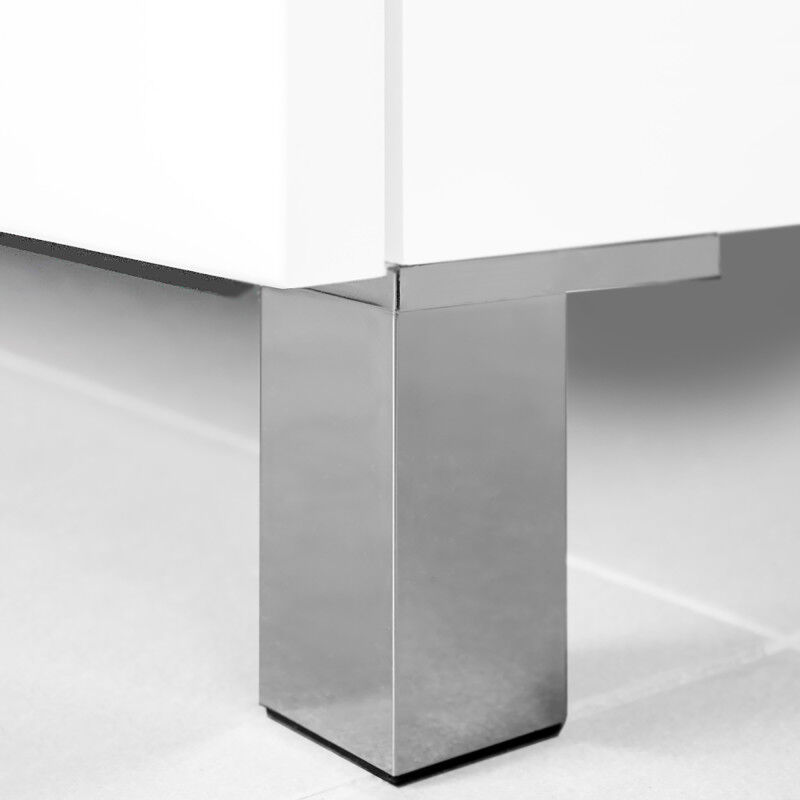 2039711 Lot de 4 pieds pour meuble Alumix 1, hauteur 100mm, Plastique, chromé - Emuca