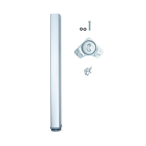 Emuca Pied pour table, carré, réglable 830 - 850 mm, Aluminium, Anodisé mat - talla