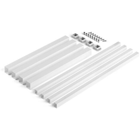 Emuca Pieds carrés et cadre de table, 50x50mm, 1150x750mm, Acier, Peint en blanc