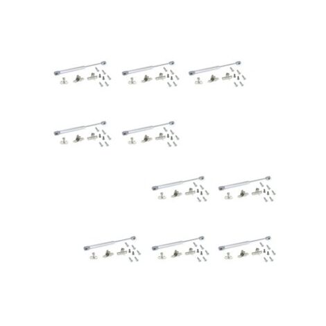 Emuca Pistón a gas para puertas elevables, fuerza 11 kg, recorrido 80 mm, con enganches, Gris metalizado, 10 ud.