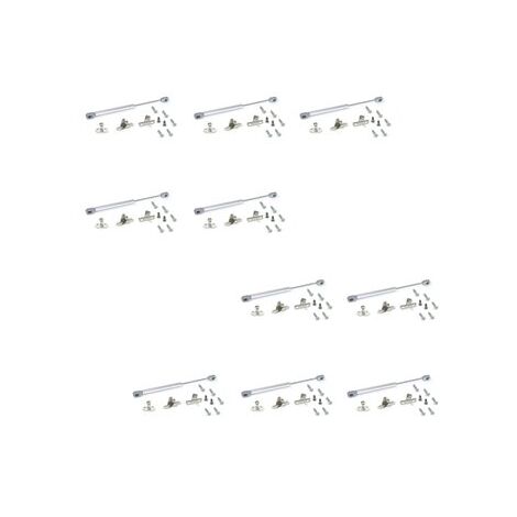 Emuca Pistón a gas para puertas elevables, fuerza 5 kg, recorrido 80 mm, con enganches, Gris metalizado, 10 ud.