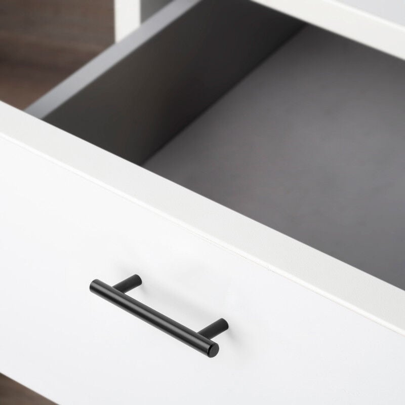 9174114 Lot de 10 poignées pour meubles Orlando, L136mm, entraxe 96mm, Acier, Peint en noir - Emuca